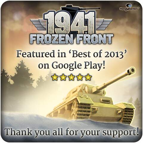 1941 Frozen Front, 'Best of 2013' game on Google Play tanks, logo, trees