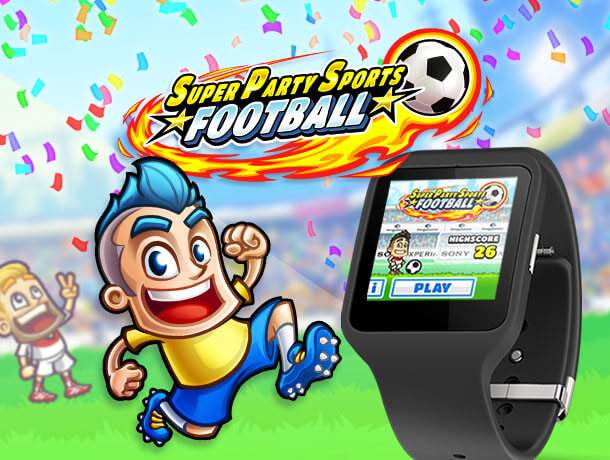 Super Party Sports: Football game banner this soccer game is available for your wearable and smartwatch