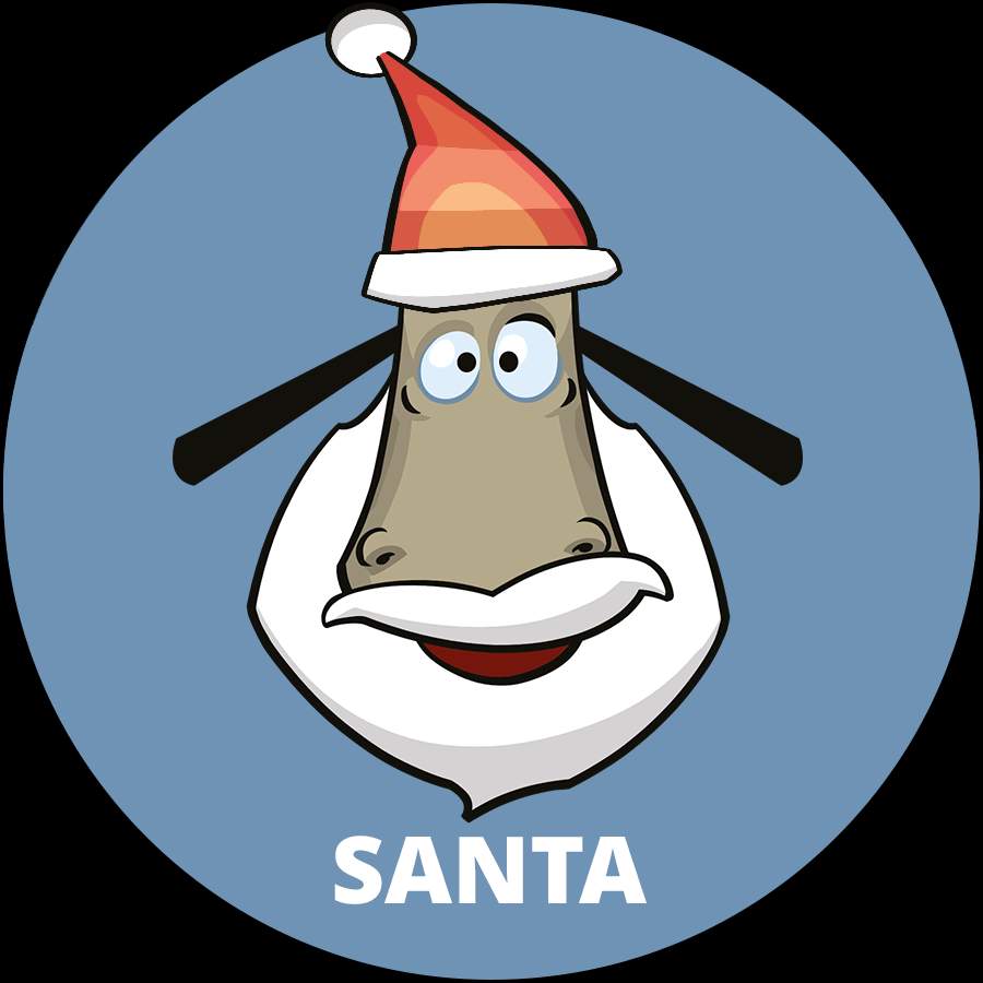 Clouds & Sheep 2 Papercraft Santa Christmas Sheep